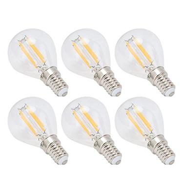 Imagem de aqxreight 6 PCS G45 Lâmpada Vintage Transparente E14 Base para Luminárias Decorativas Domésticas Lâmpada Quente de 6 W Com Transmissão única e Aparência Pequena Em um Suporte