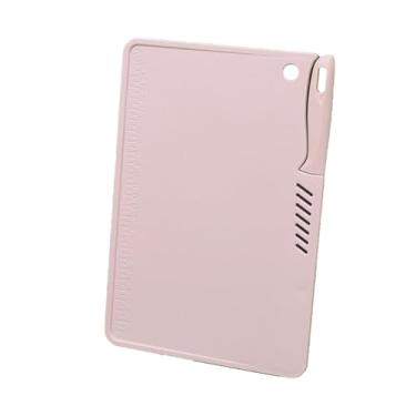 Imagem de Tábua de corte de plástico para cozinha, tábua de corte utilitária de plástico reutilizável, tábua de cortar frutas portátil multifuncional com orifício para pendurar faca para cozinha (rosa)