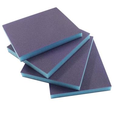 Imagem de Hordion 8 peças de esponja de lixa de 220 grãos, almofadas de lixa de espuma macia, blocos de lixamento secos e úmidos, lixas laváveis e reutilizáveis para móveis de madeira, metal, drywall