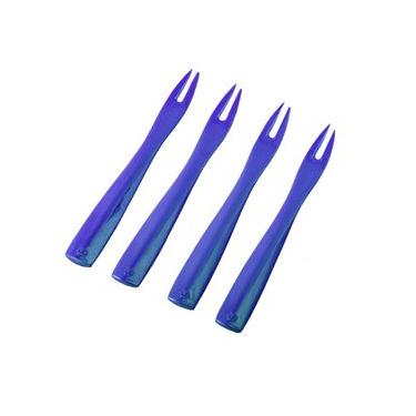 Imagem de Kit 4 Garfos para Petisco Multiuso Frios Azul Fox Run