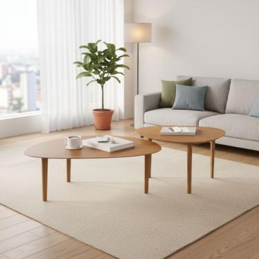 Imagem de Conjunto Mesas De Centro Brisa - Freijó