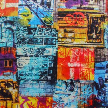 Imagem de Tecido Suede Estampado Street Grafitado D05 03 Metros - D'rossi