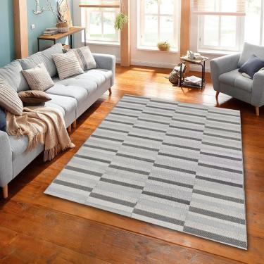 Imagem de Tapete Sala Top 2,00x2,50 Antider. Slim Compasso Grafite