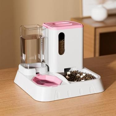 Imagem de Evolve Mart Alimentador automático para animais de estimação e dispensador de água – tigela de água 2 em 1 para alimentos de grande gravidade para cães e gatos – fácil de limpar, sem necessidade de