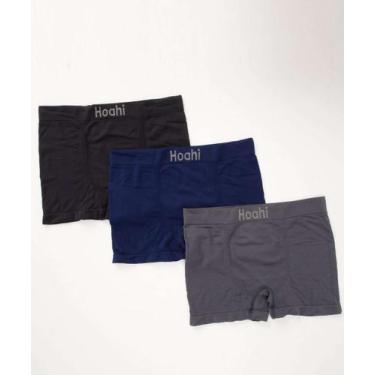 Imagem de Kit 3 Cuecas Boxer Masculina-91858 - HOAHI, Preto, M