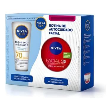 Imagem de Kit Nivea Sun Protetor Solar Fps70 Facial Antissinais 50 Gr