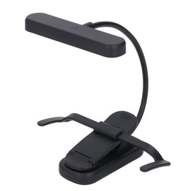 Imagem de ZJchao Clipe na Luz de Leitura, Lâmpada de Mesa Led Ajustável de 360 ​​graus Com Braçadeira Flexível para Livro de Suporte de Partitura de Piano (Preta)