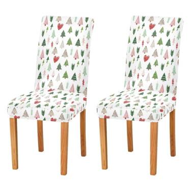 Imagem de Wassud Sketch Capas de cadeira de Natal elásticas para jantar capas de cadeira de cozinha laváveis conjunto de 2 protetores de assento