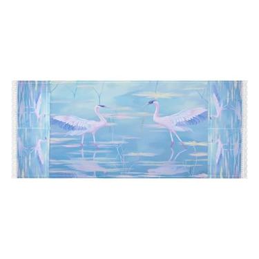 Imagem de Wassud Capas de lavadora e secadora de garças dançantes, protetor de lavadora com sacos de armazenamento, capa de geladeira à prova de poeira com bolsos para lavanderia doméstica, cozinha, 120 x 55 cm