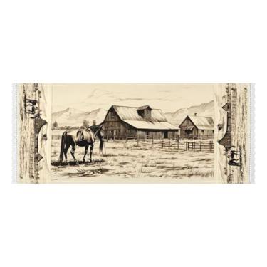 Imagem de Wassud Capas de lavadora e secadora de cavalos e nuvens, protetor de lavadora com sacos de armazenamento, capa de geladeira à prova de poeira com bolsos para lavanderia doméstica, cozinha, 120 x 55 cm