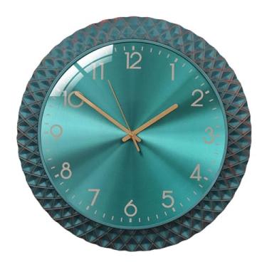 Imagem de Relógio de parede alimentado por bateria, movimento silencioso, relógios vintage, números arábicos, adequado para decoração moderna, relógio de parede para sala de estar, cozinha, quarto, banheiro (A)