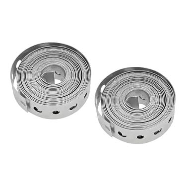 Imagem de YWMJZEU Cinta Metálica Galvanizada para Suporte de Tubos, Multifuncional E Flexível, Ideal para Projetos de Bricolagem, 2 Rolos, Tamanho real