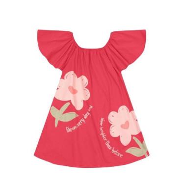 Imagem de Vestido infantil menina flores brilhantes Brandili -Vermelho, 4, Verme