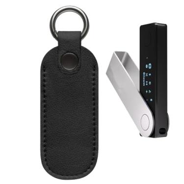 Imagem de Ranyi Capa Ledger Nano X/Nano S Plus, capa de transporte de couro PU com botão e chaveiro, compatível com carteira Ledger Nano X/Nano S Plus Crypto Hardware