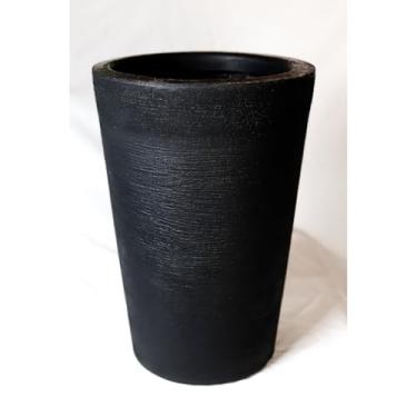 Imagem de Vaso de Planta Decorativo Modelo Escovado Com prato(SEM Prato Preta)
