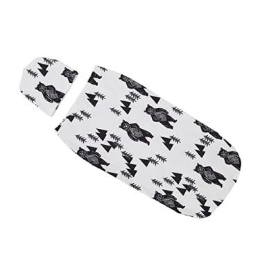 Imagem de aqxreight Conjunto de Chapéu para bebê, Elástico Macio, Anti-susto, Cobertor para bebê, Envoltório para Recém-nascido, Conjunto de Chapéu para de 0 a 3 Meses, Gado, Salto Frio, Função um Método, o