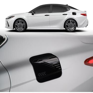 Imagem de Compatível com Toyota Camry 9ª geração 2025 2026 acabamento da tampa do tanque de combustível, adesivo de decoração exterior de tampa de gás de carro (preto)