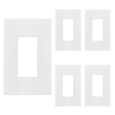 Imagem de TG Placa de parede decorativa sem parafusos, capa de tomada segura para crianças, tamanho médio 1 gangue 12,4 cm A x 7,9 cm C, termoplástico de policarbonato inquebrável, listado na UL, brilhante