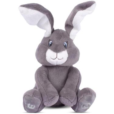 Imagem de Dimple Milo Bunny Stuffed Animal - Animated Interactive Soft Bunny Plush Toy with Peek-a-Boo Feature and Singing Songs - Perfect Baby Stuffed Animal Gift for Ages 0 and Up, Grey