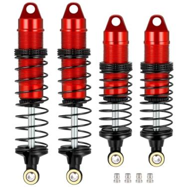 Imagem de JGGZONE 4PCS RC Car CNC Aluminum Shocks Front & Rear Threaded Shock Absorber Damper Assembled Set Compatible with 1/16 LOSI Mini-B Buggy Upgrades Parts Accessories (Red)