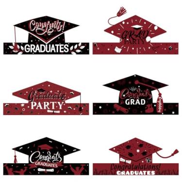 Imagem de Chapéu de Papel Graduação Decoração Festa da Temporada Acessórios Foto Propedêutico Coroa Kit Arte com Raspar DIY Divertido Papelão 6PCS Cordas Suprimentos Criativos Interativos para Eventos