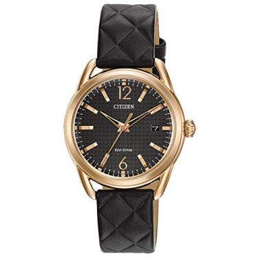 Imagem de Citizen Relógio feminino LTR Eco-Drive, Pulseira preta, mostrador preto, One Size, FE6083-13E Drive