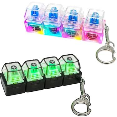 Imagem de JFBNXB Teclado Clicker Fidget, pacote com 2 cliques para alívio de estresse, teclado fidget portátil para trabalhadores de escritório, clicker sensorial, mini teclado Fidget