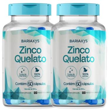 Imagem de BARIASYX Zinco Quelato 60 Capsulas 500mg Bisglicinato Suporte Nutricional Pos-Bariatrica - kit com 2 potes