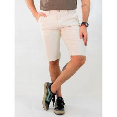 Imagem de Bermuda Masculina Clássica Slim Linho Cru Elastano Anticorpus-Masculino