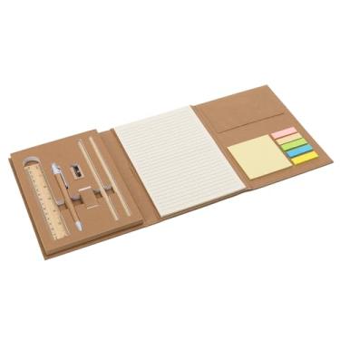 Imagem de Kit de Escritório Ecológico, Conjunto com Bloco de Anotações, Sticky Notes Coloridos, Caneta, Lápis de Bambu, Régua, Apontador e Borracha (10)