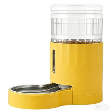 Imagem de Dispensador de água para gatos com jogo americano e tigela de aço inoxidável, dispensador automático de água por gravidade para gatos ou cães pequenos de tamanho médio, grande capacidade, fácil de