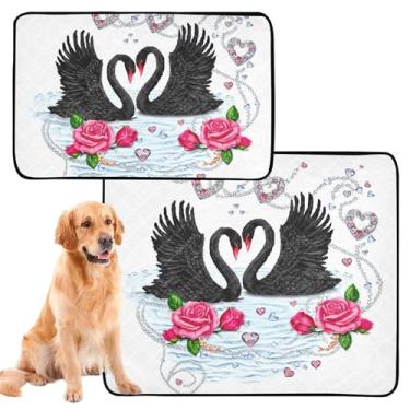 Imagem de TSENQUE Cute Valentine Almofada de xixi floral para animais de estimação extragrande lavável para animais de estimação tapete de urina fofo para cães à prova d'água absorventes almofadas de penico