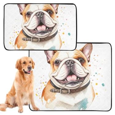 Imagem de Almofadas de xixi laváveis para animais de estimação, tapete de treinamento de cachorro, absorvente extra grande, tapete impermeável para gaiola, médio + grande, conjunto de 2