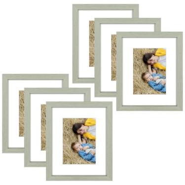 Imagem de Golden State Art, Porta-retrato 20 x 25 cm, pacote com 6, fosco, 12 x 17 cm, com acrílico, conjunto de moldura de galeria - suporte de parede ou exibição de mesa (cinza, pacote com 6)