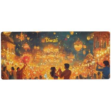 Imagem de Happy Diwali Light Pad Mouse Controle de Precisão, Mouse Pad Longo, 89.9 x 39.9 cm, Mouse para Laptop