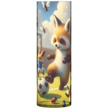 Imagem de Vasos de mesa com cilindro de animais esportivos guaxinim fofos para mesa vaso de plástico grande estampa personalizada decoração de quarto moderna, 30 cm x 9,9 cm