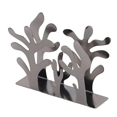 Imagem de Cryfokt Suporte de Guardanapo de Metal Elegante Organizador de Guardanapo de Papel Vertical para Jantar de Cozinha, Rack de Armazenamento de Mesa de Aço Inoxidável para Bar Hotel (Prata Preto)
