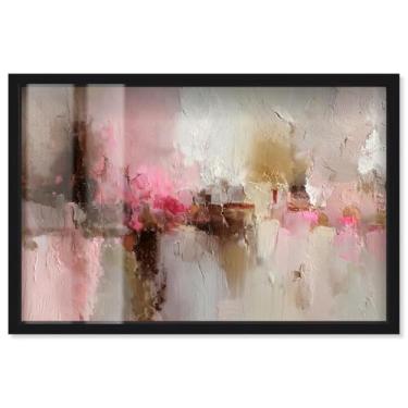 Imagem de Arte de parede rosa Creamy Rose Palette II Shadowbox impressa por Art Remedy, moldura preta, 78 x 53 cm