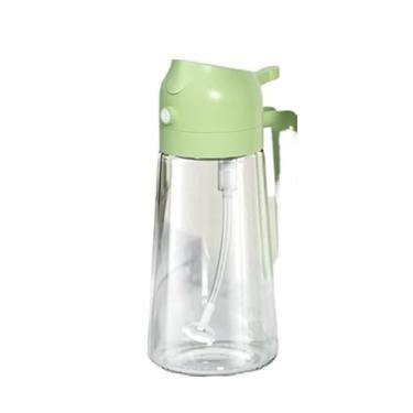 Imagem de Azeiteiro Vinagreiro Spray De Vidro Com Botao + Bico Dosador + Tampa E Alca De Plastico 470ml(verde)