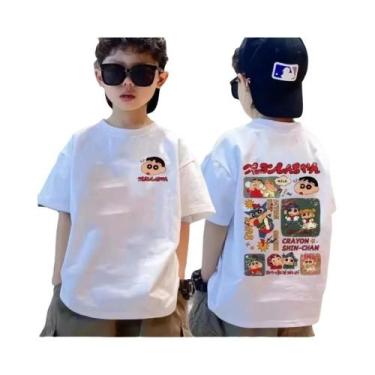 Imagem de Camiseta De Algodão Com Estampa Graffiti Para Meninos E Meninas, Manga