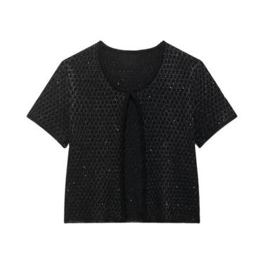 Imagem de Conjunto Elegante De Jaqueta De Lantejoulas E Top Com Suspensório MYST