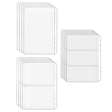 Imagem de Bolsos para fichário A6, 12 peças, tamanho A6, 6 furos, inserções para fichário, mangas de fichário transparente premium, pastas com zíper, sacos de arquivamento de documentos para fichário de caderno