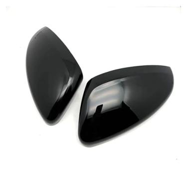 Imagem de Retrovisor do carro espelho lateral capa asa tampa exterior porta habitação escudo guarnição substituição Compatível com peugeot 308 2014 2015 2016-2022(Black)