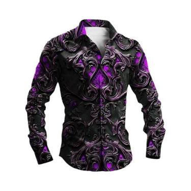 Imagem de Camisa Masculina Amarela De Manga Longa Com Botões Para Festa De Hallo