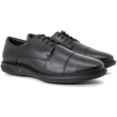 Imagem de Sapato Casual Jota Pe 3D Soft Light Couro Legítimo Confortável com Cadarço Palmilha Macia 82554-Masculino