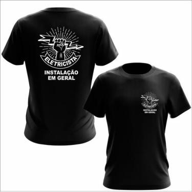 Imagem de Camiseta Eletricista - Estampa Norte, G2, Preto