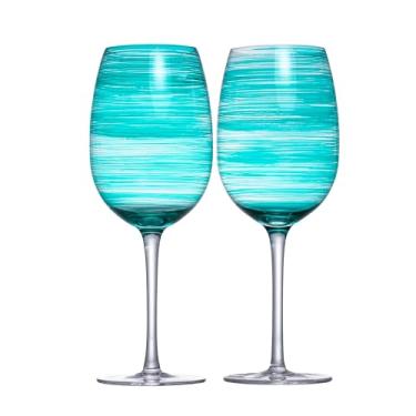 Imagem de Jogo de 2 Taças para Vinho - Joy - Vidro - 485Ml - Azul Turquesa - Full Fit