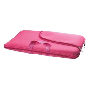 Imagem de Capa Case para Notebook 13 a 17 Polegadas com Alça Reforçada e Bolso Externo, Bolsa Protetora em Neoprene Premium(Rosa,13'3 Polegadas)