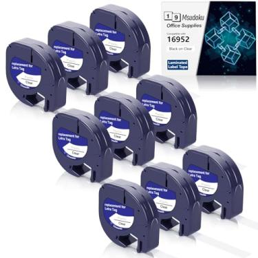 Imagem de Msudoku Fita adesiva transparente compatível com refis de máquina de etiquetas Dymo Transparente 16952 S0721530 LetraTag Recargas 12 mm x 4 m para Dymo LetraTag LT-100H LT-100T Plus LT-110T QX50 2000