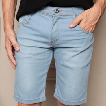 Imagem de Bermuda Jeans Sarja Skinny Masculino Cores variadas Bege Vinho Preto J